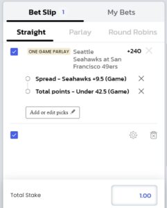 Seahawks vs 49ers Same-Game Parlay